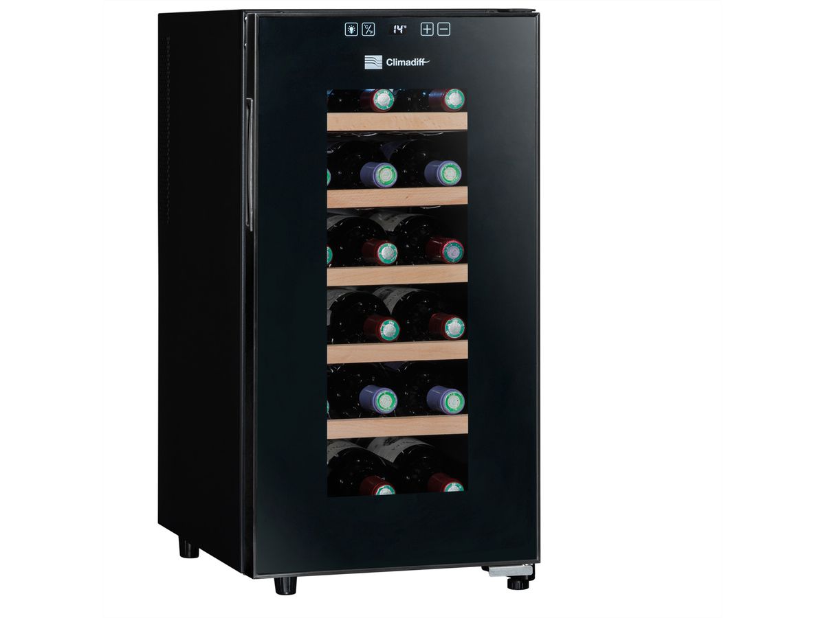 Climadiff Weinkühlschrank CC18F, Freistehend, 1 Zone, 18 Flaschen