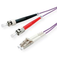 ROLINE Câble FO 50/125µm, LC/ST, OM4, violet, 0,5 m