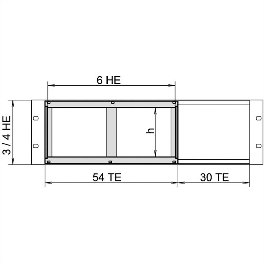Cage à panneaux SCHROFF pour l'installation de panneaux horizontaux, 4 U, 28 CV