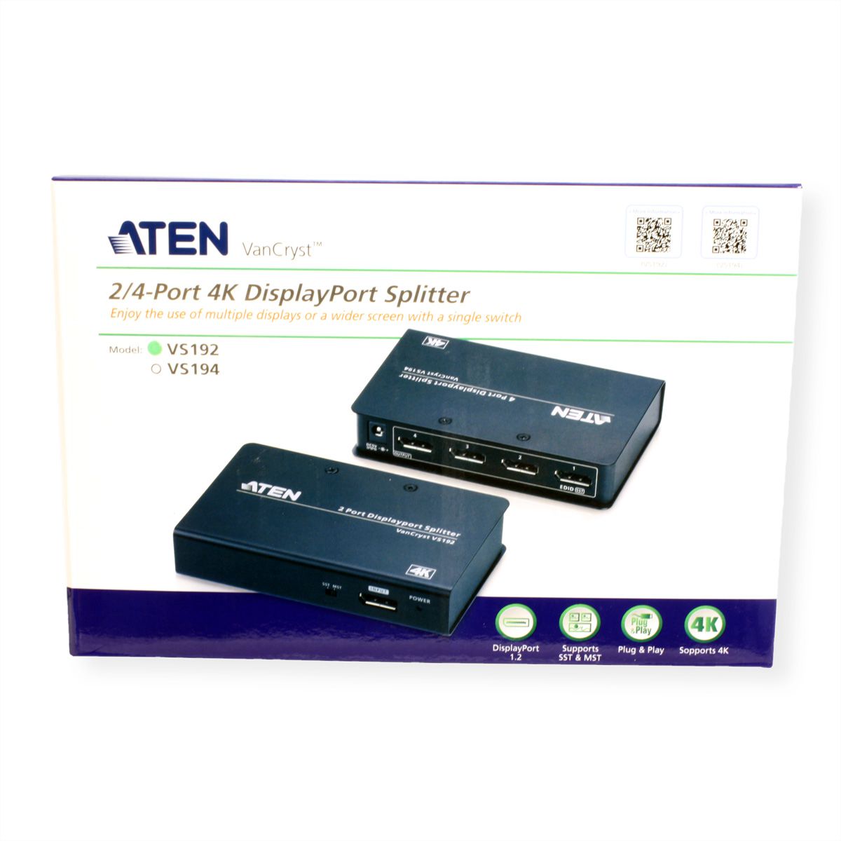ATEN VS192 2-Port 4K DisplayPort Splitter