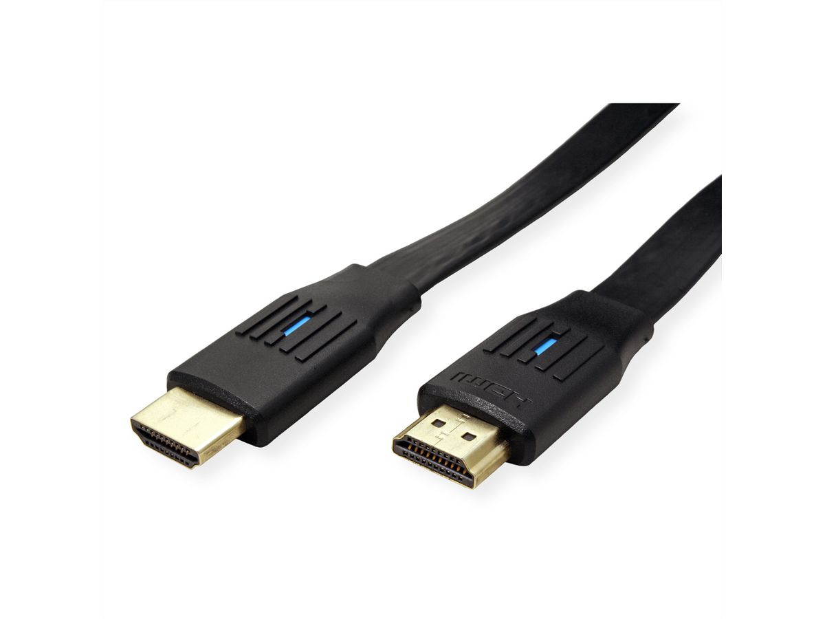 VALUE 8K HDMI Ultra HD Kabel mit Ethernet, flach, ST/ST, schwarz, 3 m