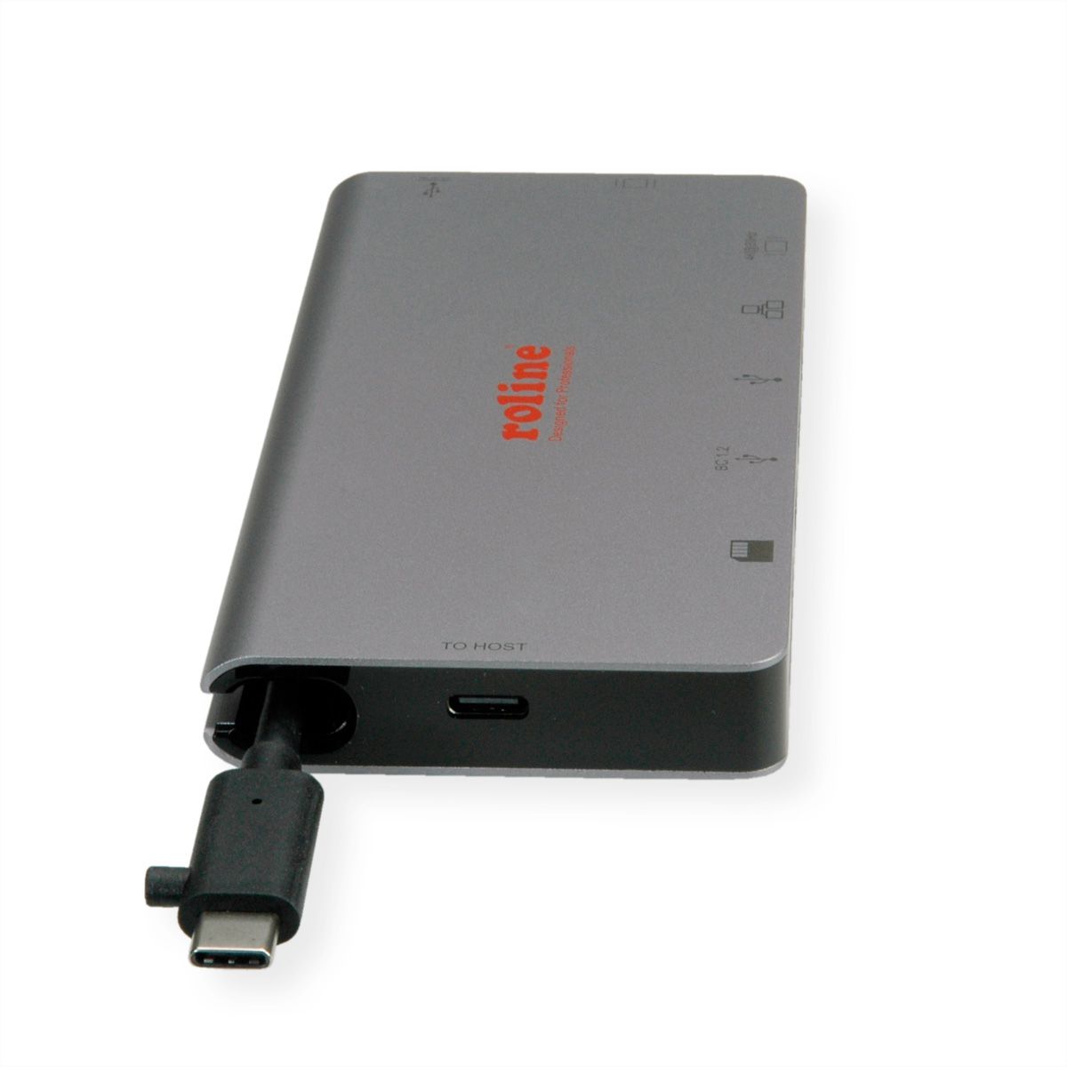 ROLINE USB Typ C Dockingstation, HDMI 4K, VGA, 2x USB 3.2 Gen 1, LAN, PD, Cardreader
