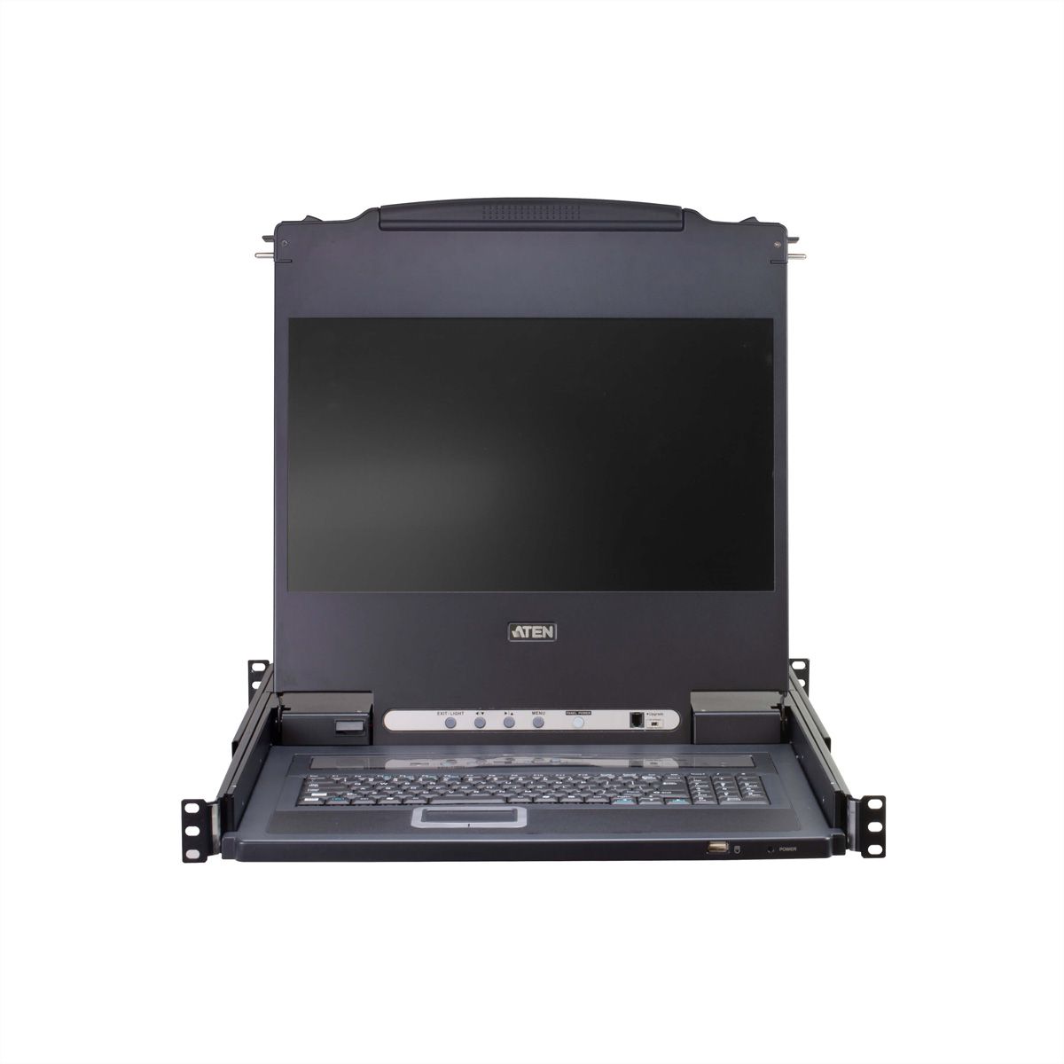 ATEN CL5708MW 43cm wide LCD KVM Switch, USB-PS/2,VGA, 8 Port, FR-Layout