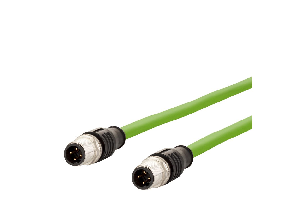 METZ CONNECT Verbindungsleitung M12 ST-M12 ST, 4-polig D-kodiert, 1 m