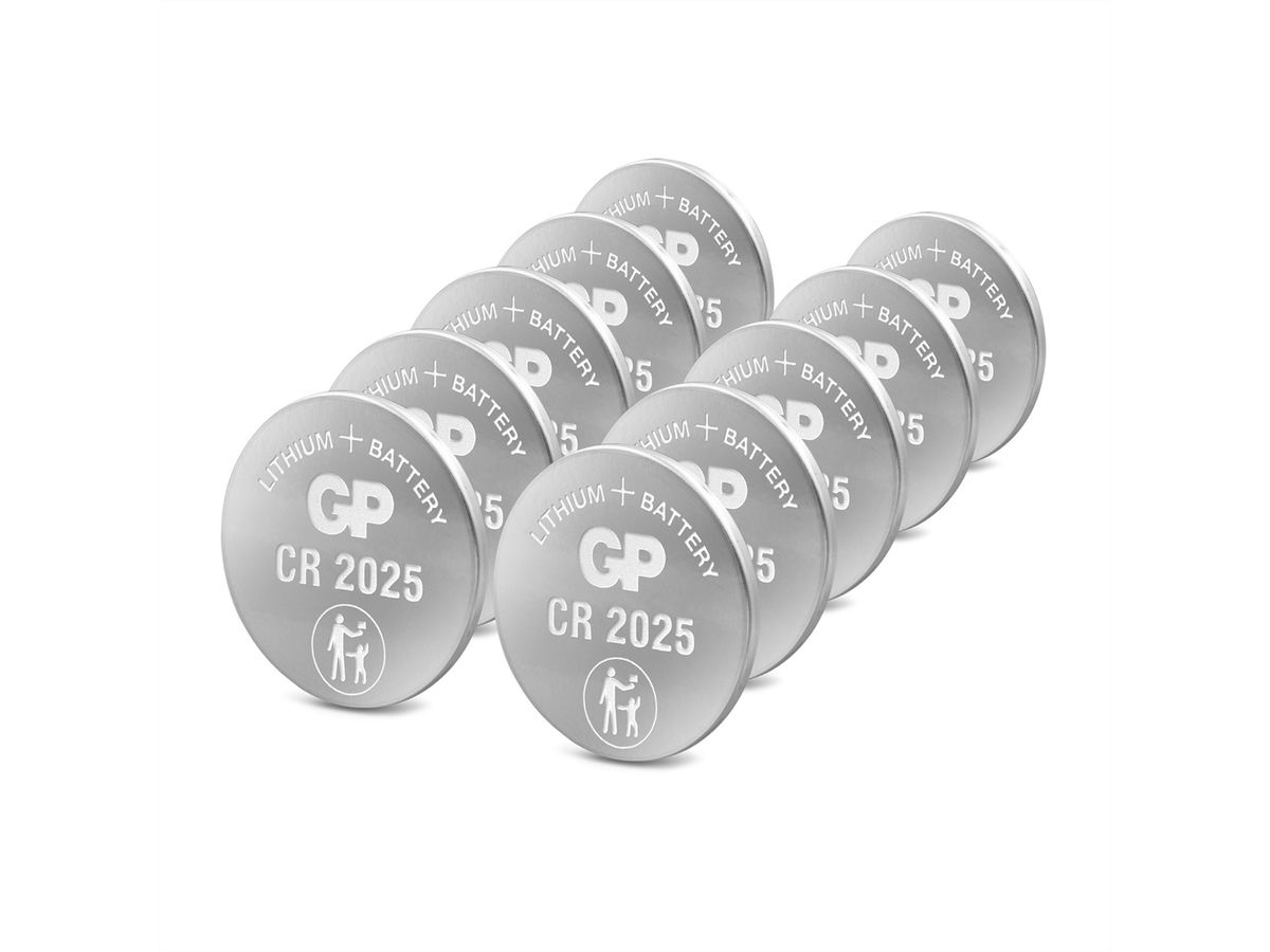 GP Batteries Lithium CR2025 10x 3V Knopfzelle