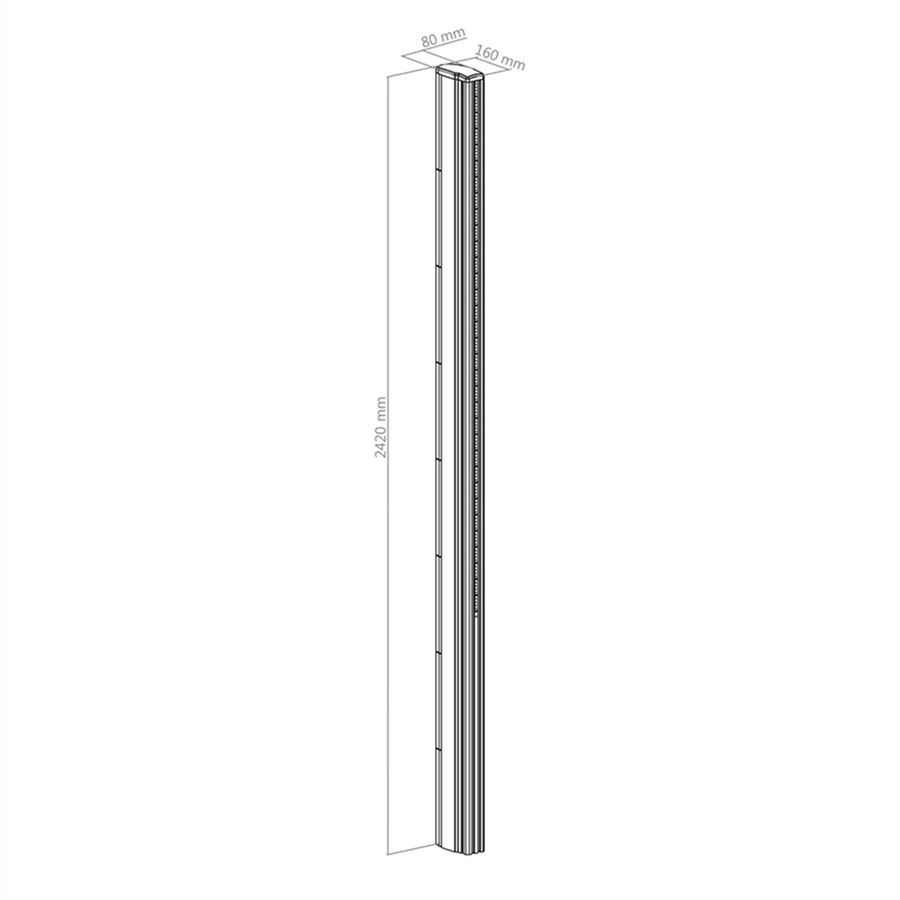 Hagor Aluminium Colonne CPS - Alu pillar 2400mm, noir