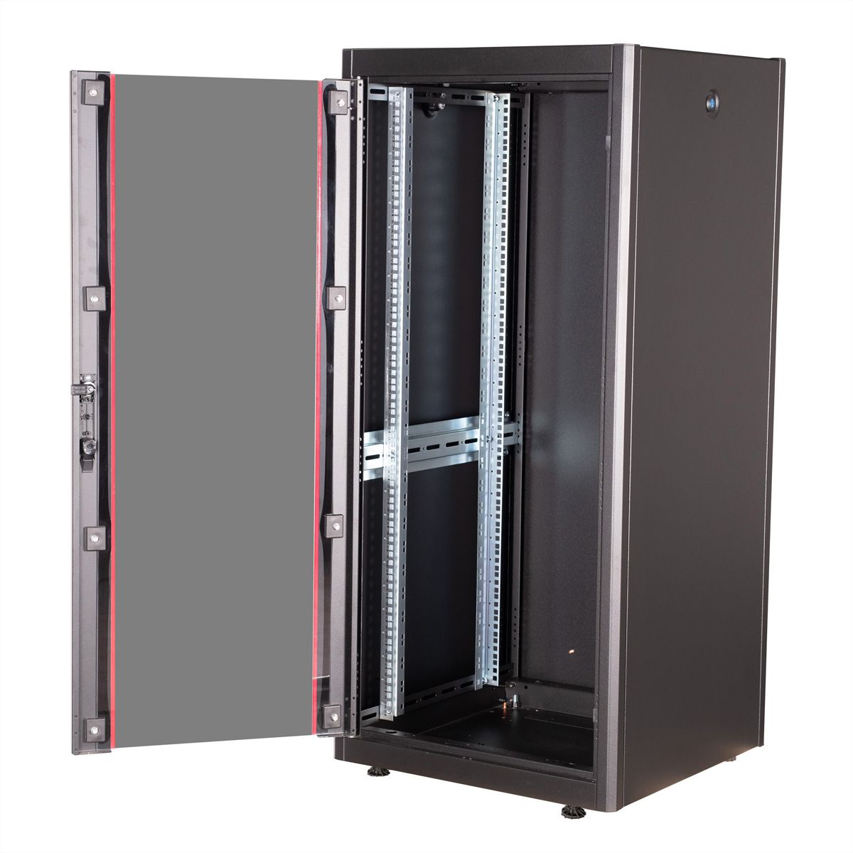 ROLINE 19-Zoll Netzwerkschrank Basic 26 HE, 600x600 BxT Glastür schwarz