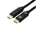 VALUE Câble USB 2.0, C–C, M/M, 100W, noir, 1 m