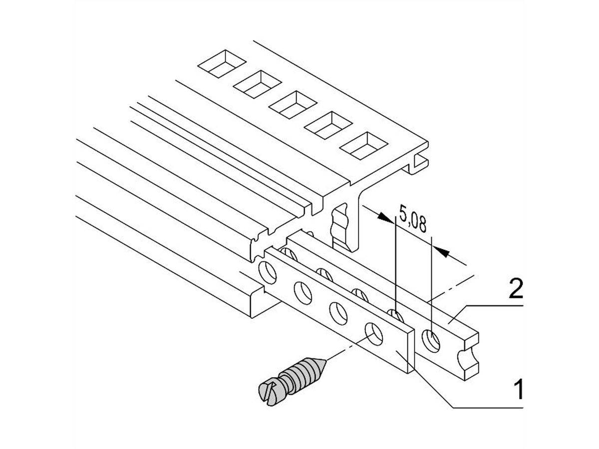 SCHROFF Bande perforée horizontale, 63 CV