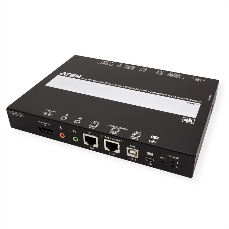 ATEN CN9950 1-Local-Remote Share Access Einzelport 4K DisplayPort KVM over IP Switch