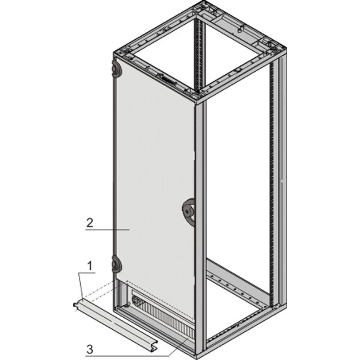 SCHROFF Türlagerwinkel für verkürzte Türen - TUERLAGERWINKEL 33MM 7021