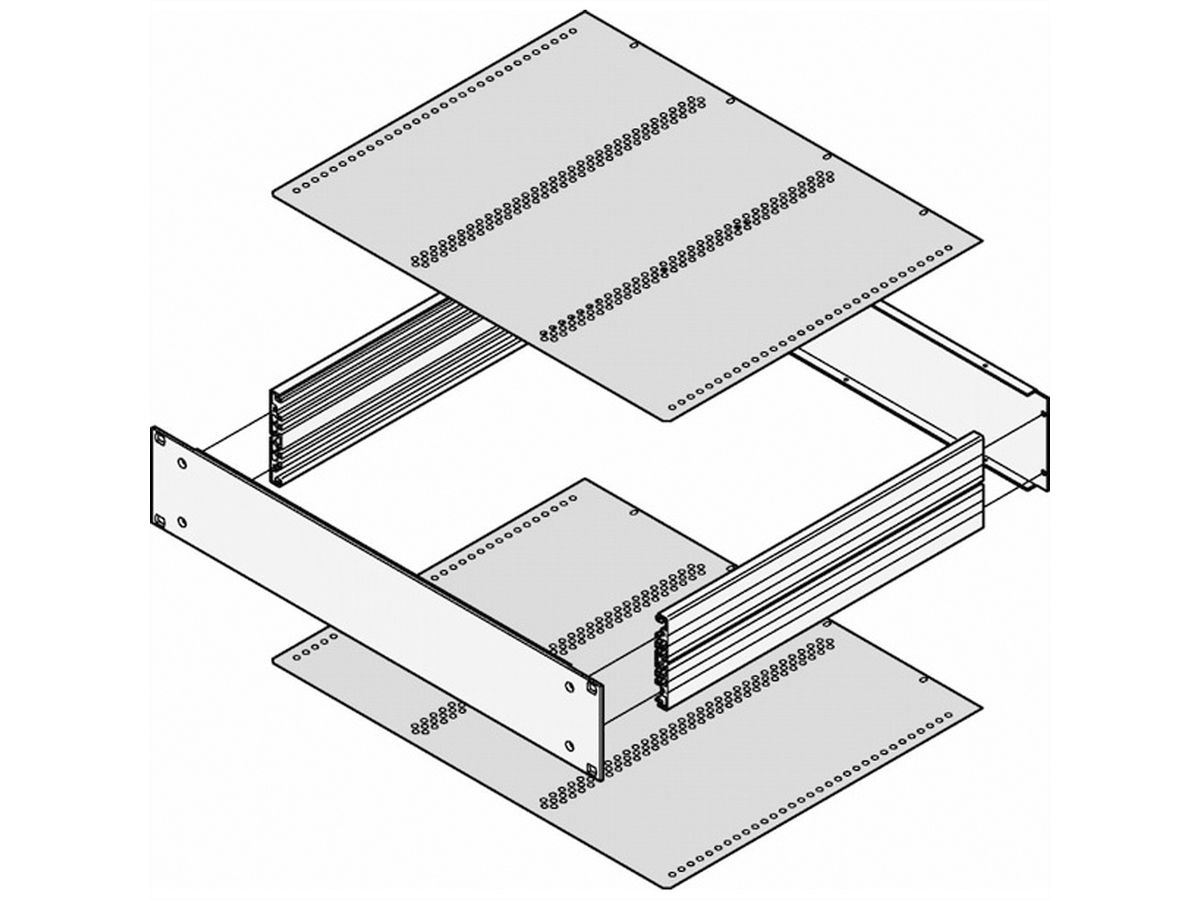 Plaque de recouvrement MultipacPRO SCHROFF pour tableaux européens, montage horizontal, 340 mm