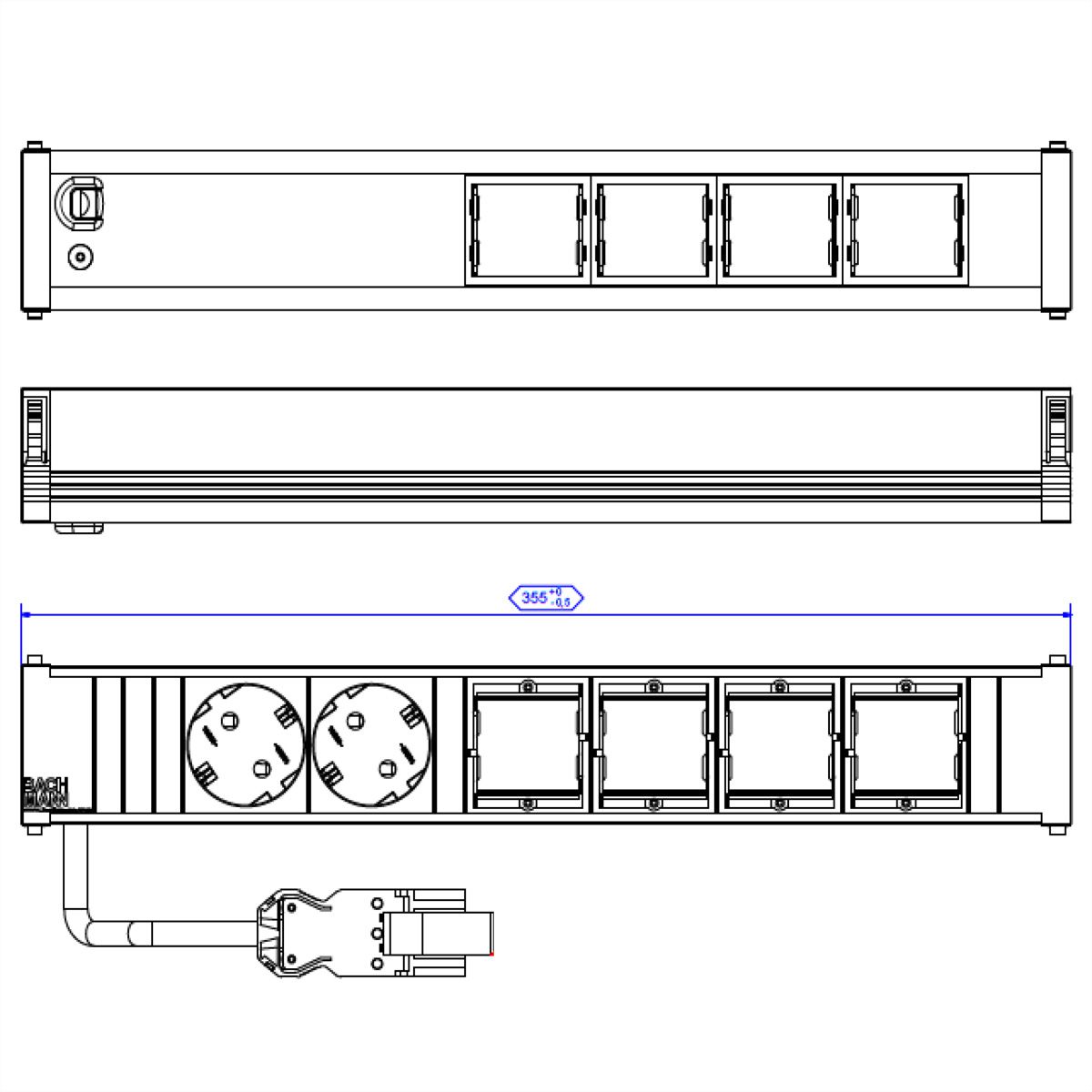 BACHMANN CONI Large 2x contact de protection 4x ABD