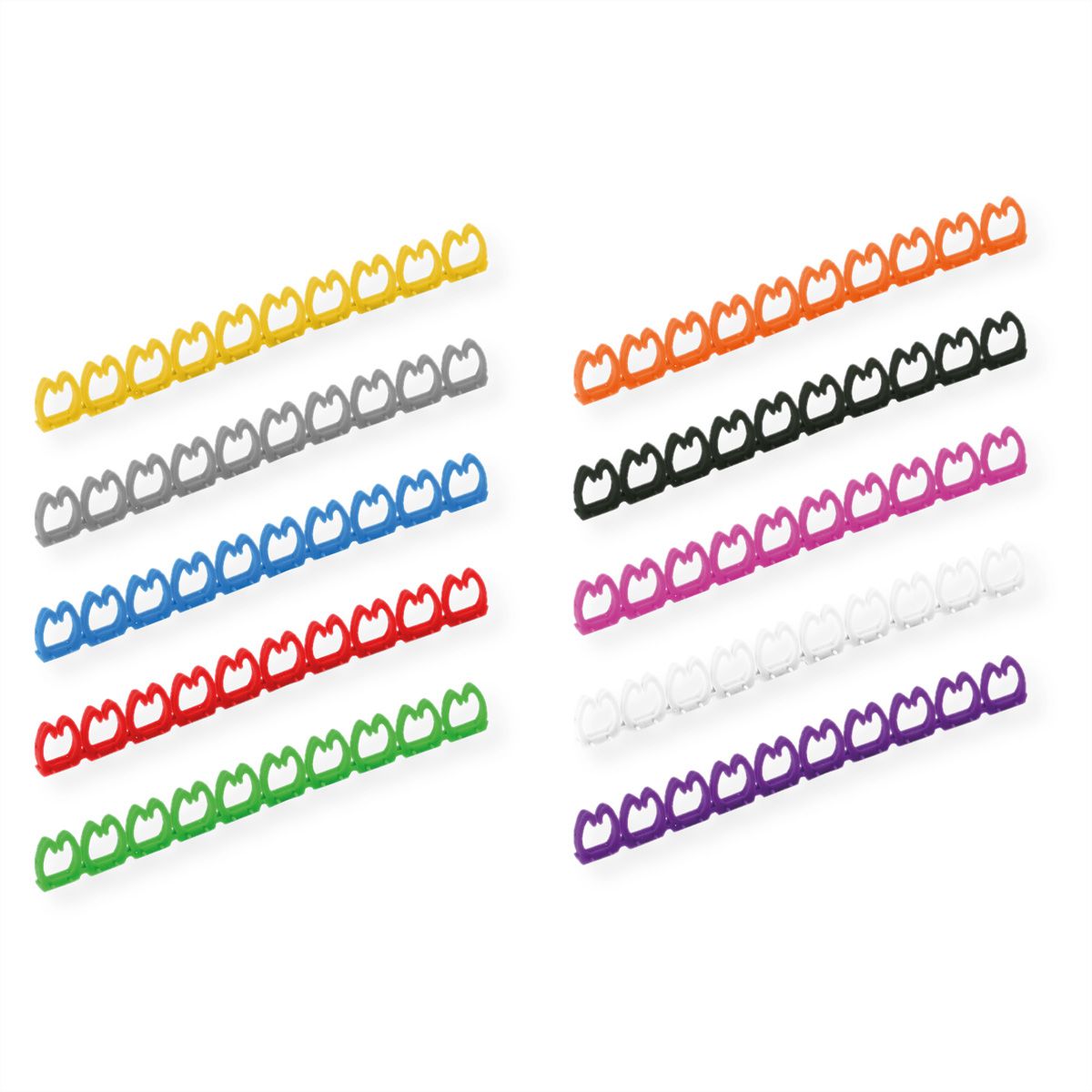 VALUE Kabelmarkierungsset für Patchkabel, 5 - 6,5mm, 10 x 10 St., mehrfarbig
