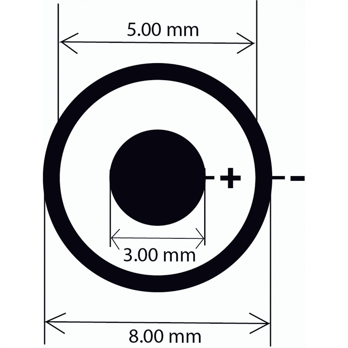 EXSYS EX-K1110 Câble DC-Jack pour bornier, noir