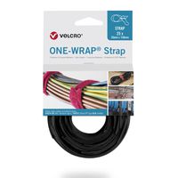 VELCRO® One Wrap® Strap 20mm x 230mm, 25 pièces, ignifugé, noir