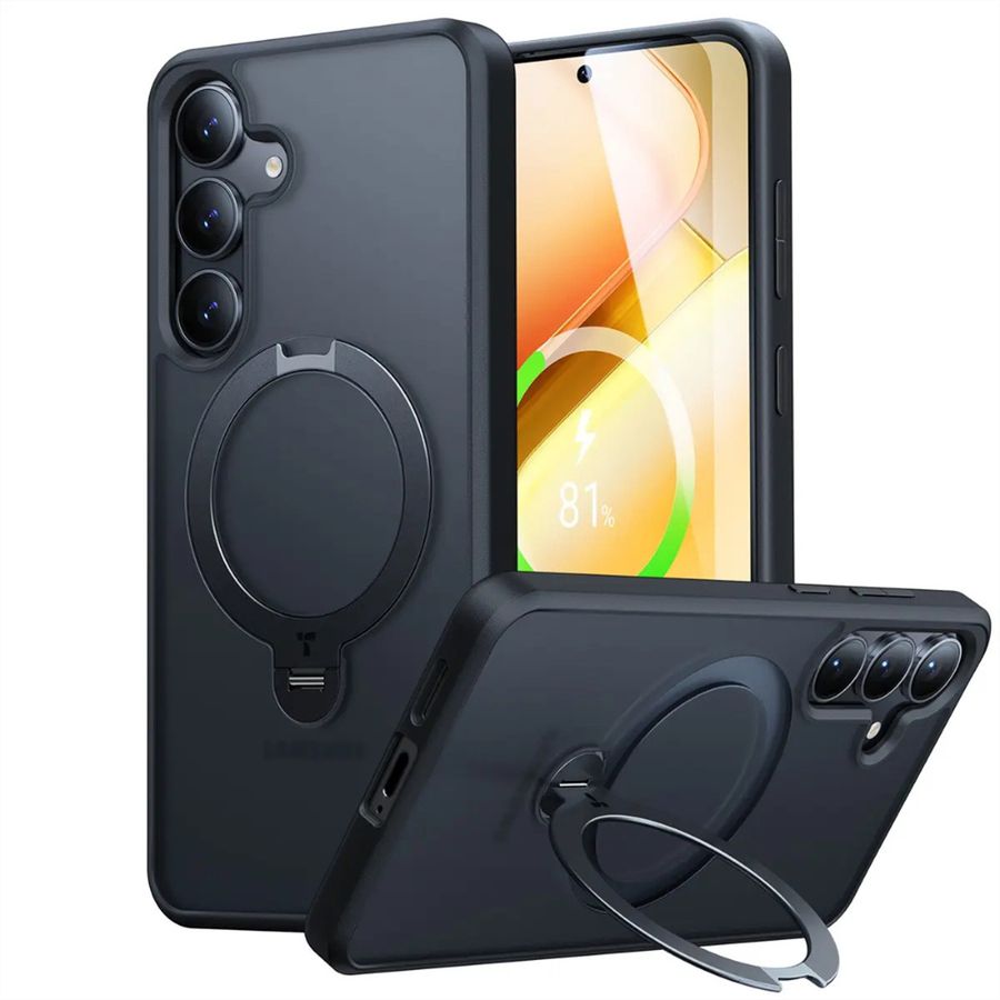 Torras Ostand 360° Case, Samsung S25, MagSafe, noir