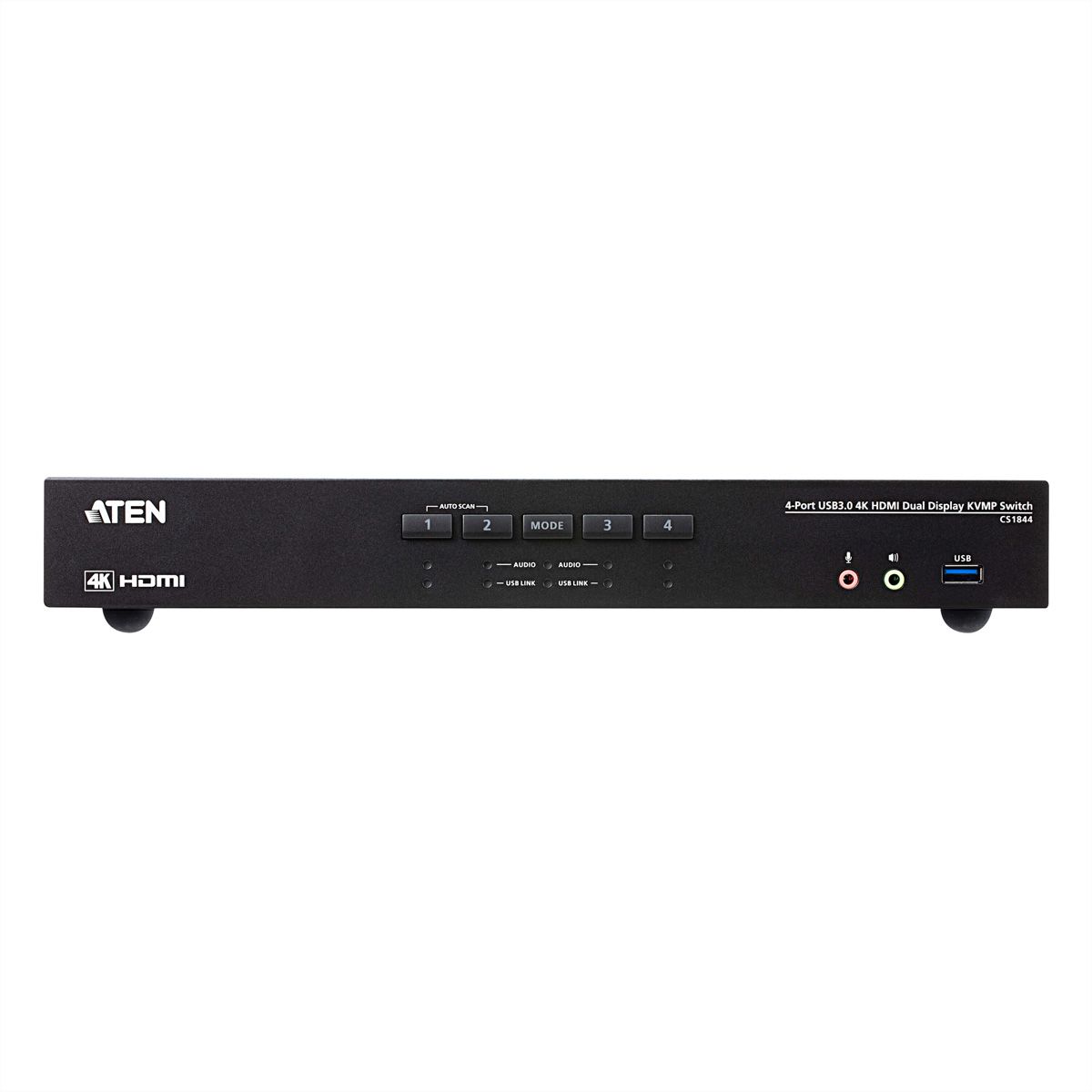 ATEN CS1844 4-Port True 4K HDMI Dual-View KVM Switch mit Audio & USB 3.0Hub