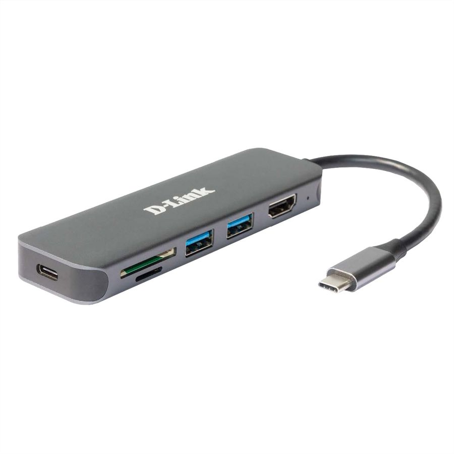 D-Link DUB-2327 Hub USB-C 6 en 1 avec HDMI/lecteur de carte/alimentation