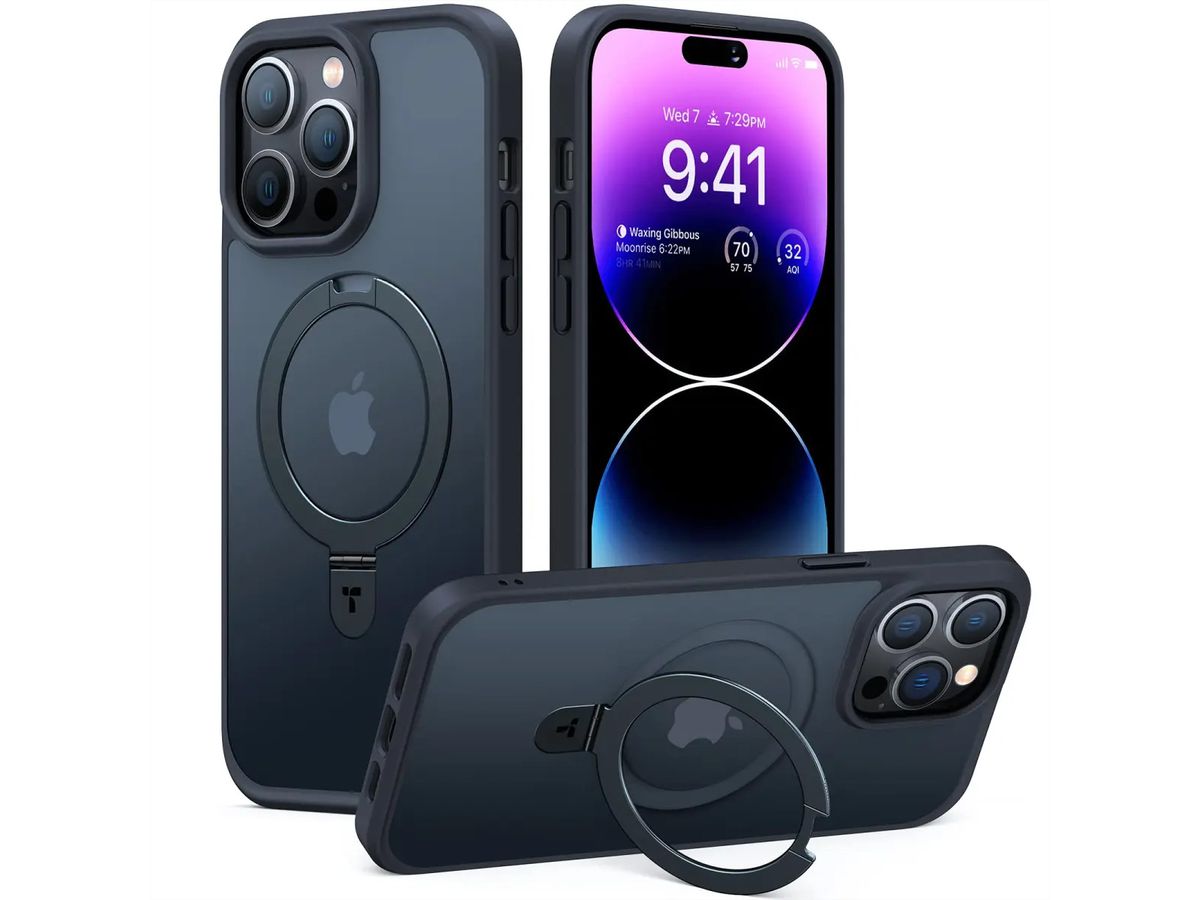 Torras UPRO Ostand Matte Case, iPhone 14 Pro Max, MagSafe, noir