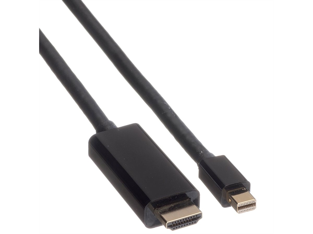 ROLINE Mini DisplayPort Kabel, Mini DP-UHDTV, ST/ST, schwarz, 3 m