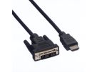 VALUE Câble de raccordement pour écran DVI (18+1) M /HDMI M, noir, 5 m