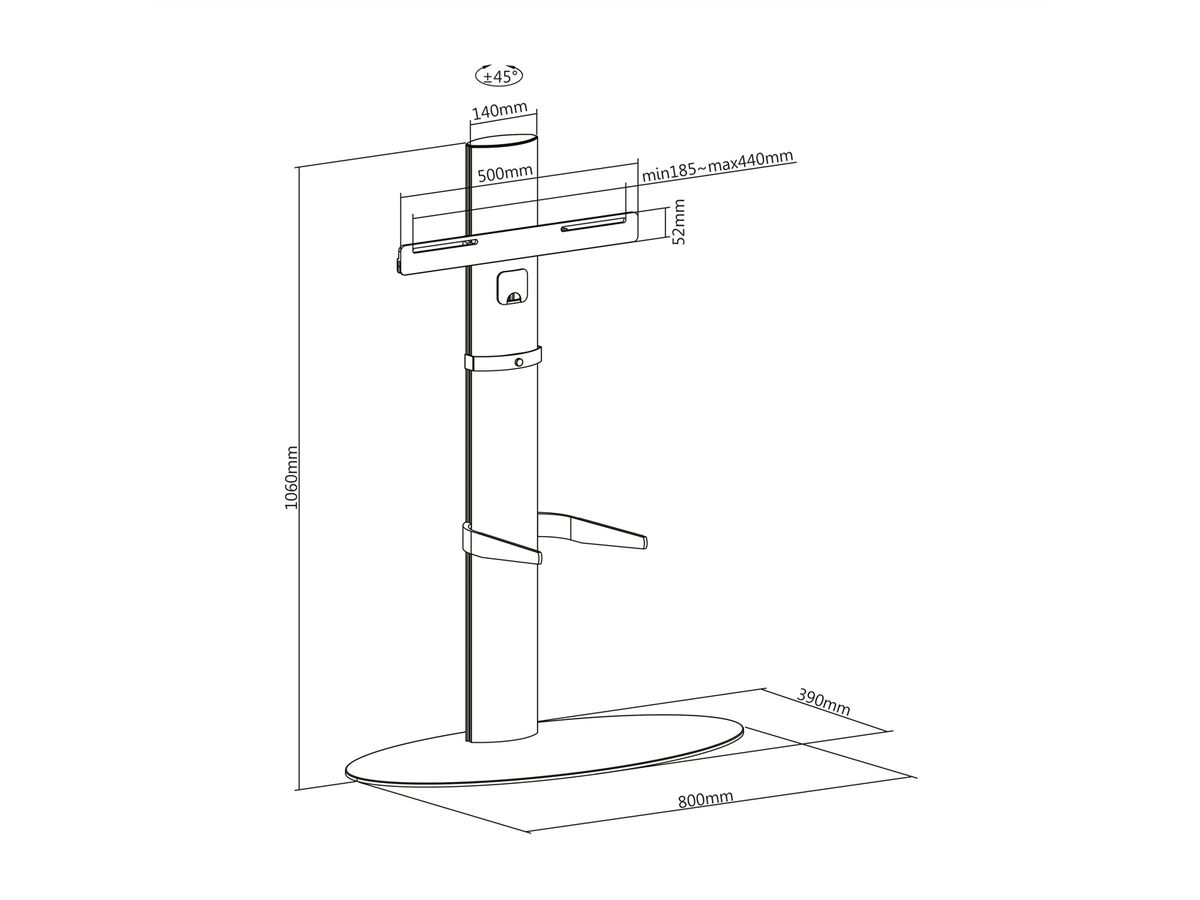 ROLINE Support LCD/TV, jusqu'à 40kg, argent