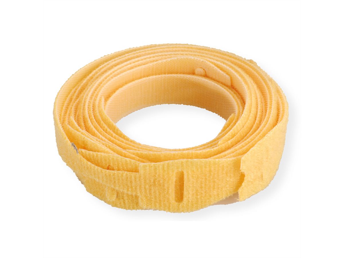 VELCRO® Bande avec languette, par 10, jaune, 20 cm