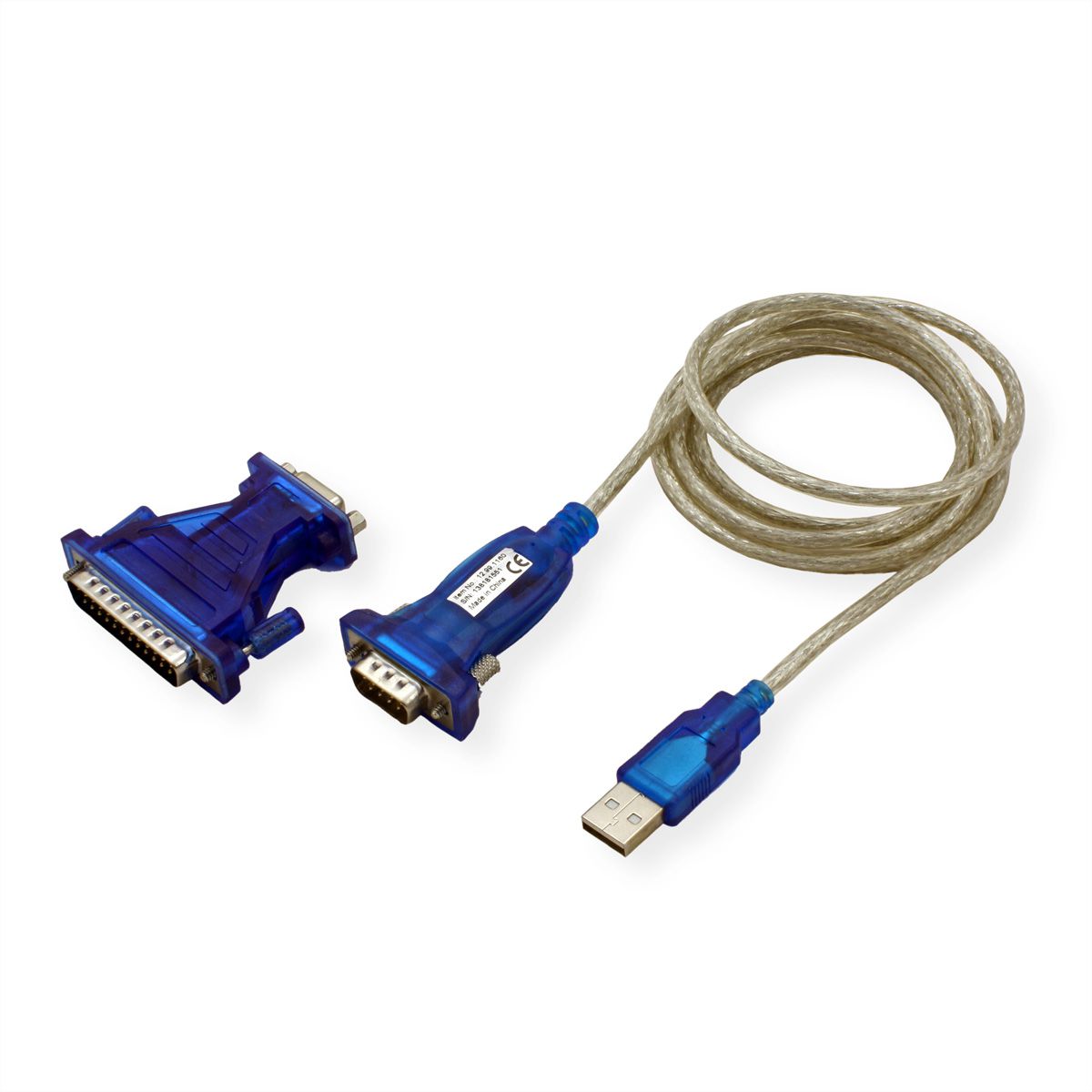 VALUE Convertisseur USB / Série, turquoise, 1,8 m
