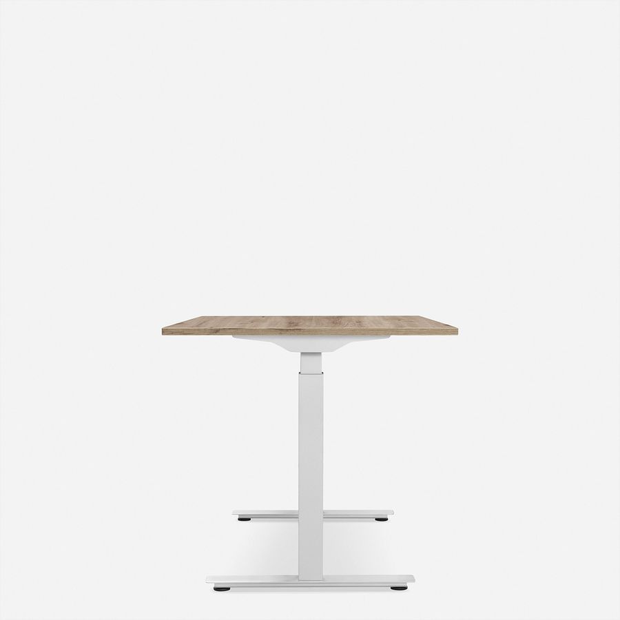 WRK21 Schreibtisch Smart 100 x 60 cm, Höhenverstellbar, Kendal Eiche / Weiss