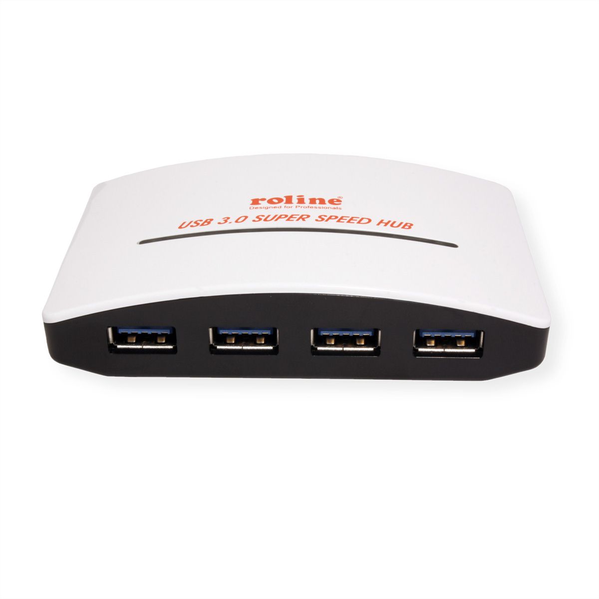 ROLINE USB 3.2 Gen 1 Hub "Black and White", 4 Ports, mit Netzteil
