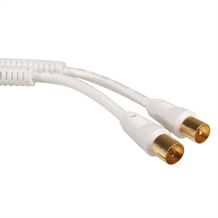 Antennenkabel >100dB, ST/BU mit Ferrite, weiss, 7,5m