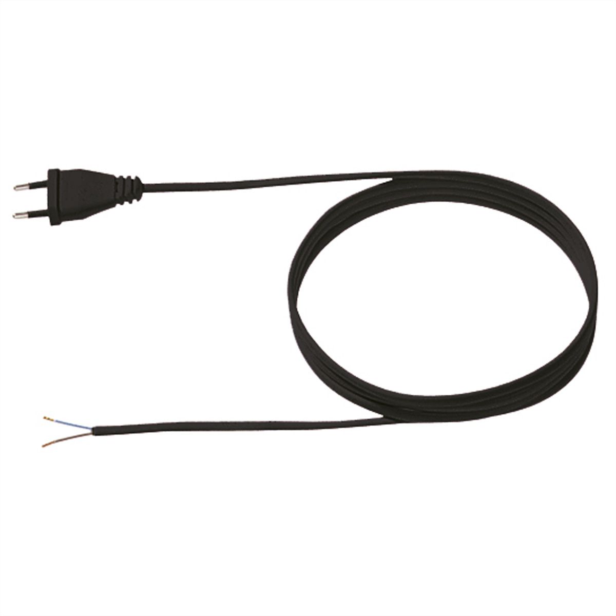 BACHMANN Câble 2x0,75 3m noir, H03VVH2-F Connecteur Euro, non emballé