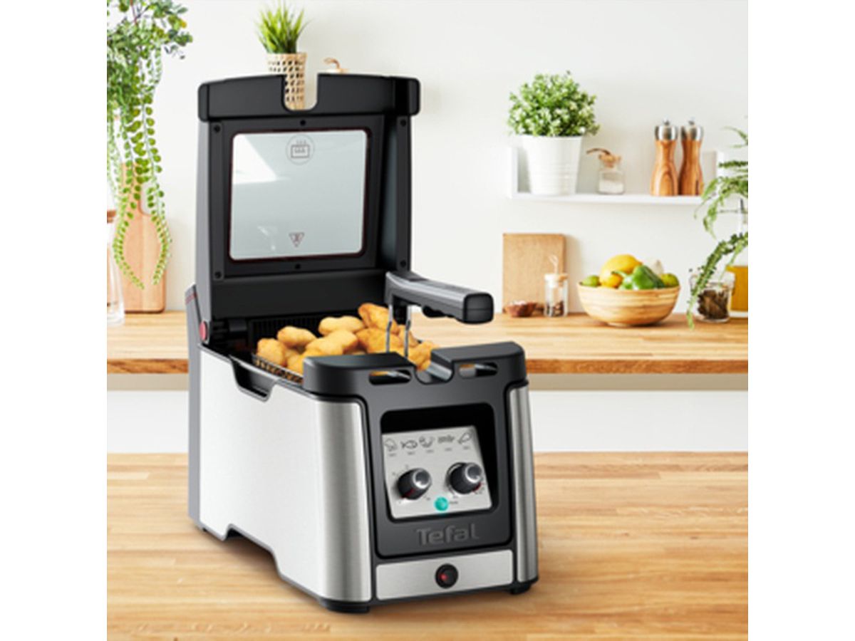 Tefal Fritteuse Clear Duo FR600DCH, 3.5l, Edelstahl, Timer