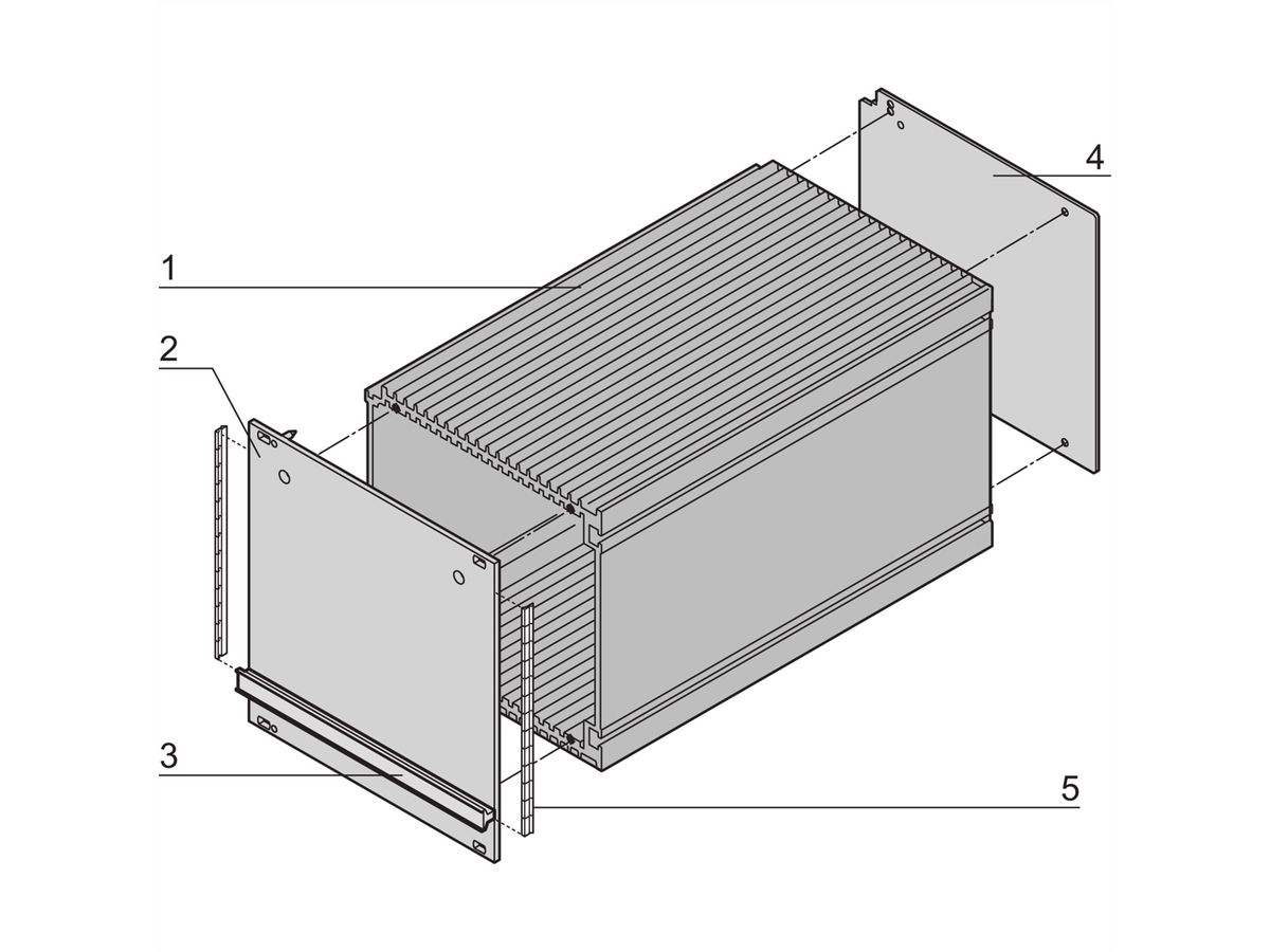 Kit de tubes de l'unité enfichable de type SCHROFF, blindé, 3 U, 28 HP, 227 mm