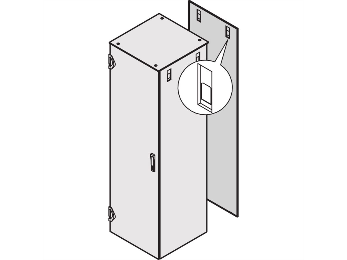 SCHROFF Rückwand mit Schnellverschluss - RWD 2000H 800B SCHLOSS 7021