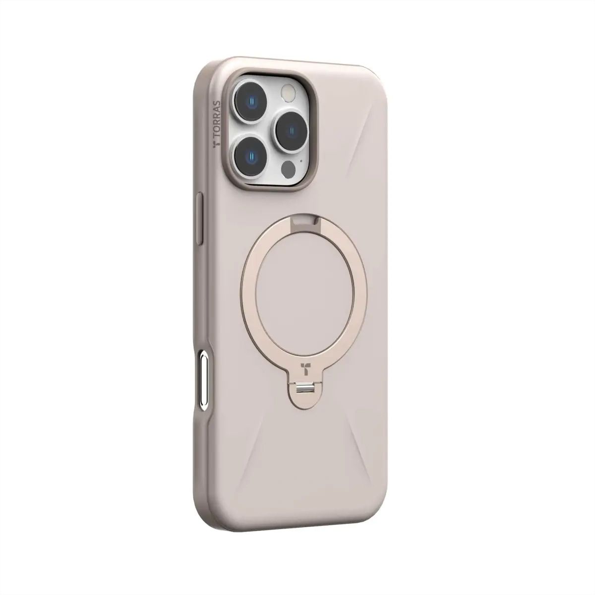 Torras Ostand 360° Spin Fusion Case, iPhone 16 Pro Max, MagSafe, beige