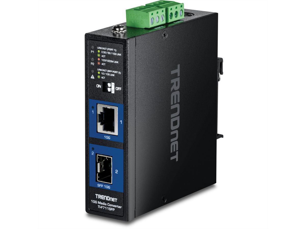 TRENDnet TI-F711SFP Convertisseur industriel de médias SFP+ 10G