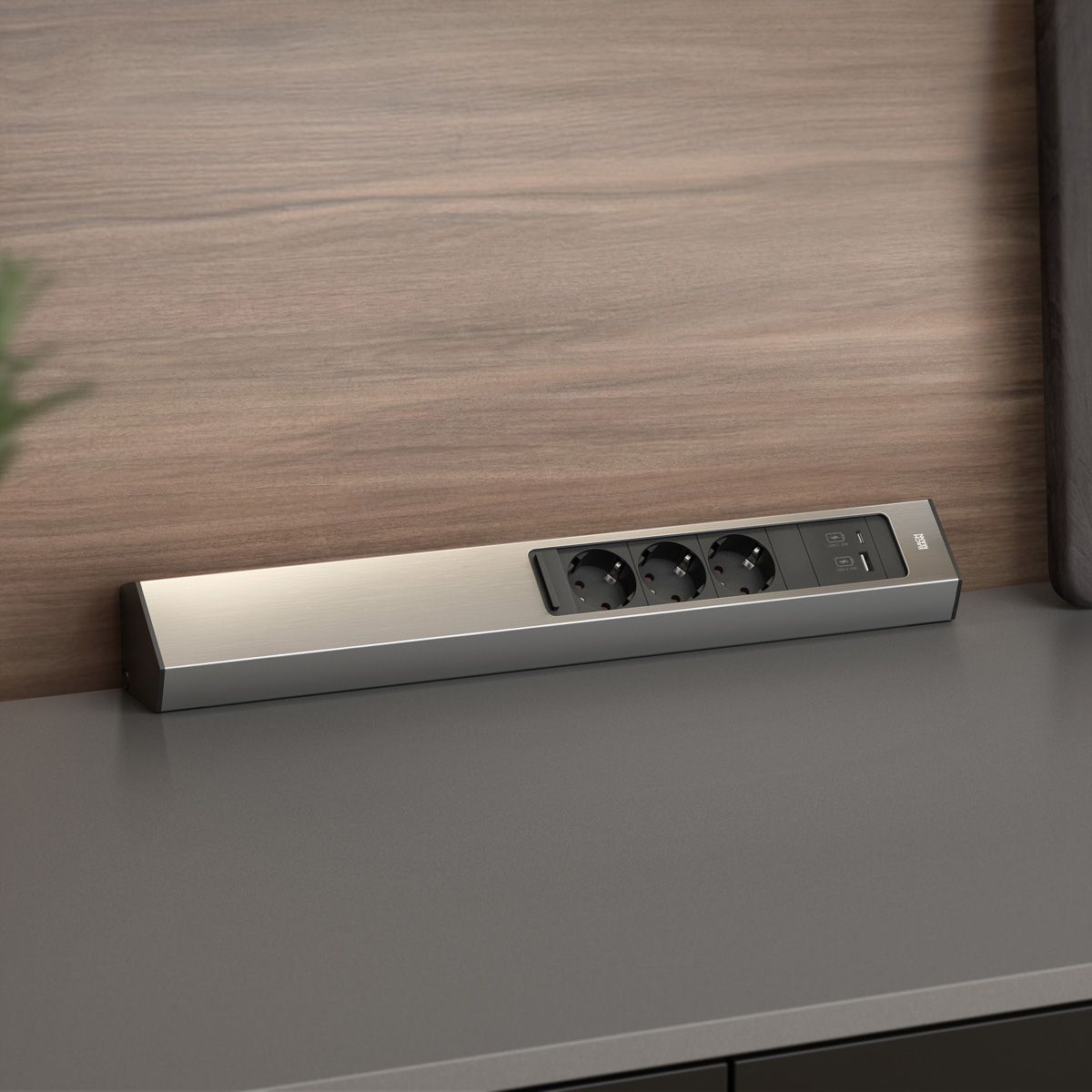 BACHMANN CASIA 2 3xCEE7/3 1xUSB A/C 22W 2,0m AEH aspect inox