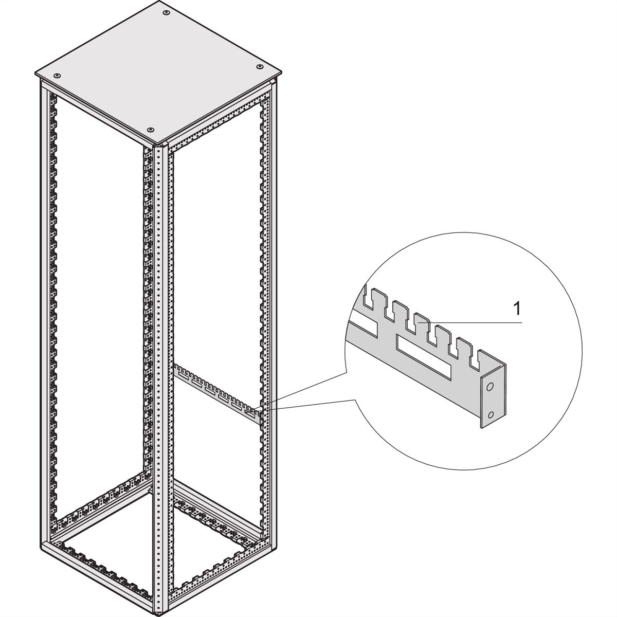 SCHROFF Varistar Rail support de câbles pour largeur d'armoire, 800W