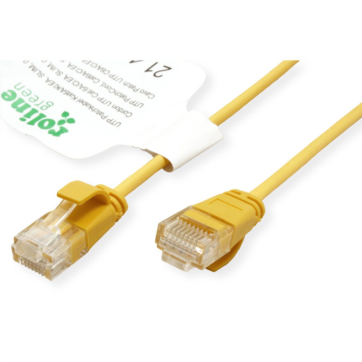 ROLINE GREEN UTP Patchkabel Cat.6A (Class EA), LSOH, slim, gelb, 3 m