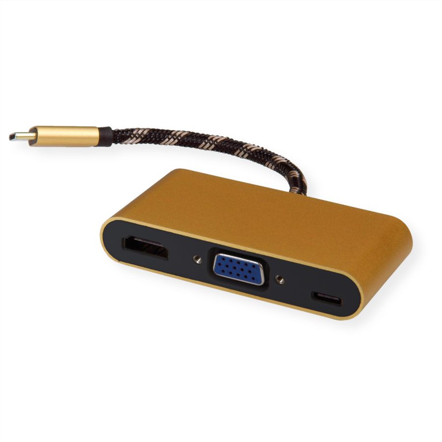 ROLINE GOLD Display Adapter USB Typ C - VGA / HDMI / C (PD)