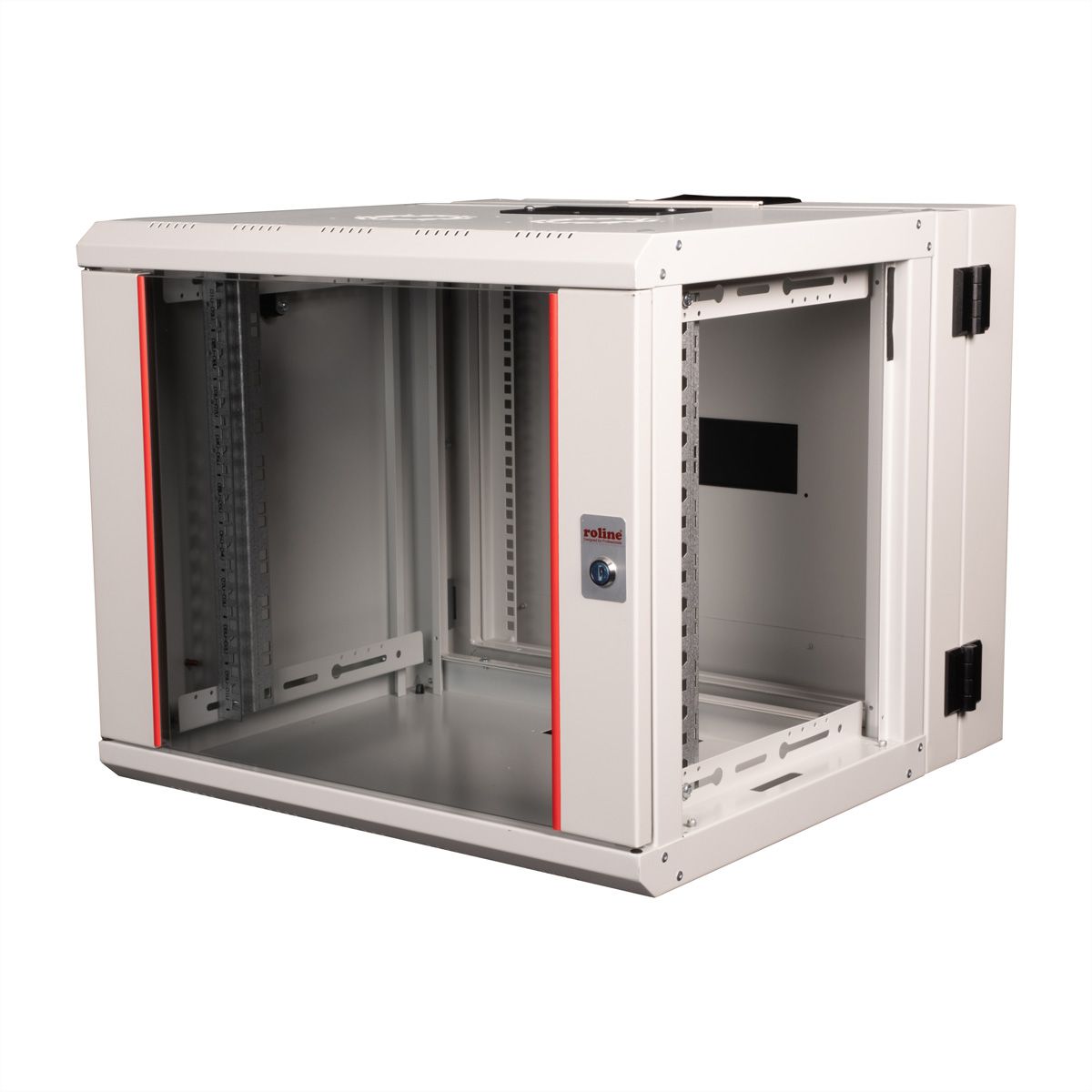 ROLINE 19-Zoll Wandgehäuse Pro 9 HE, 600x600 BxT zweiteilig schwenkbar grau