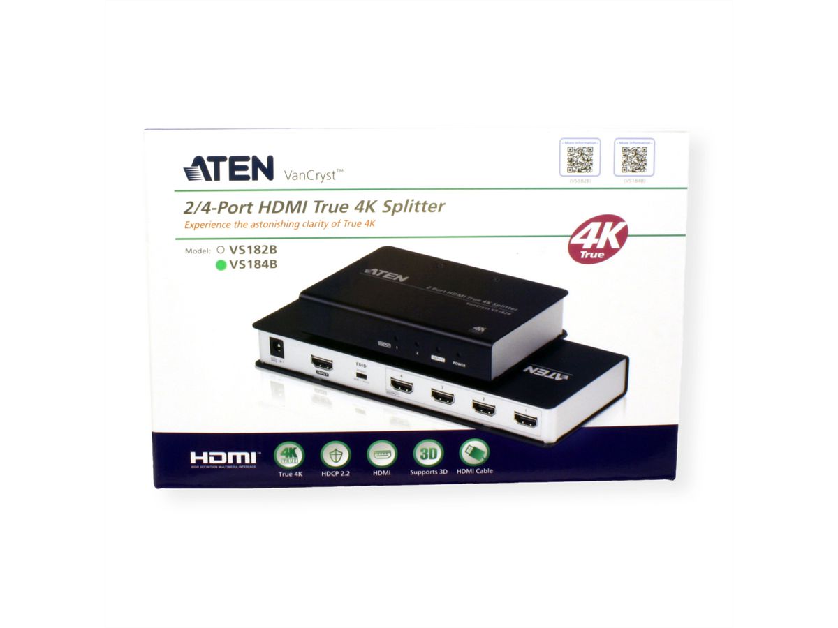 ATEN VS184B Répartiteur HDMI True 4K à 4 ports