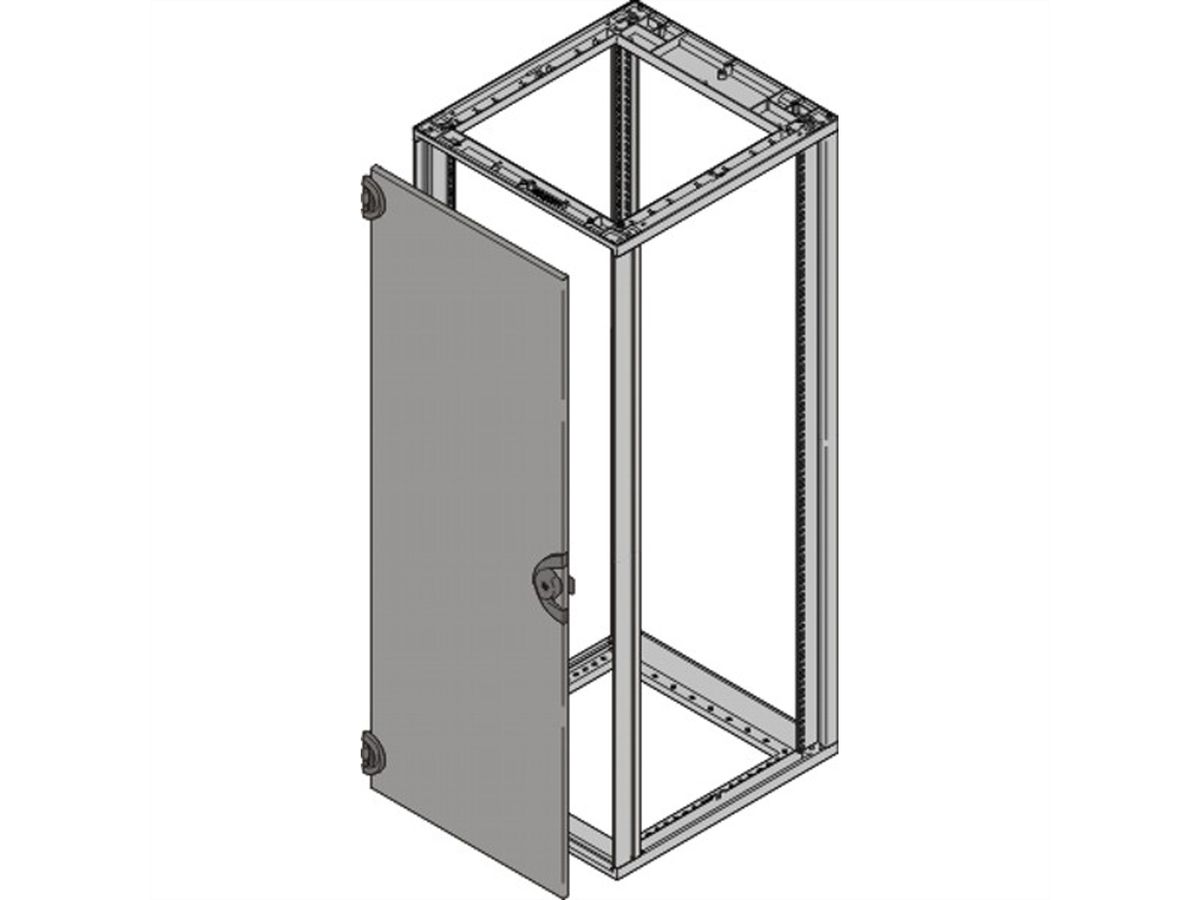 Porte en acier Novastar SCHROFF, Angle d'ouverture à 180°, RAL 7021, 6 U 553W