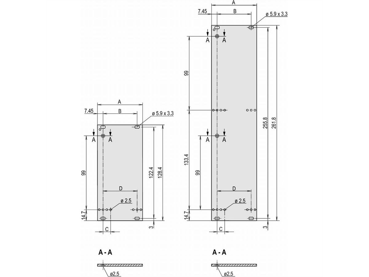 SCHROFF Frontplatte, ungeschirmt - FRONTPLAT.EMC 6HE 10TE EL/CR