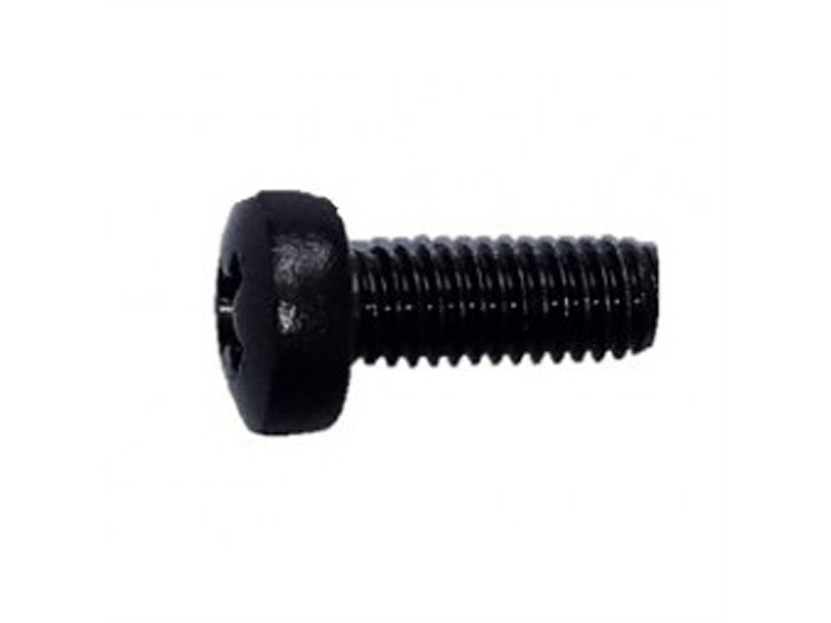 Vis à tête cylindrique de SCHROFF, Pozidrive, M6x16, acier, zingué, noir, 100 pièces