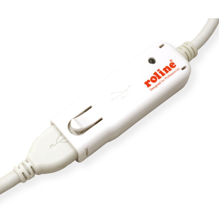 ROLINE Rallonge USB 2.0 blanche pour 12.04.1085, 12 m