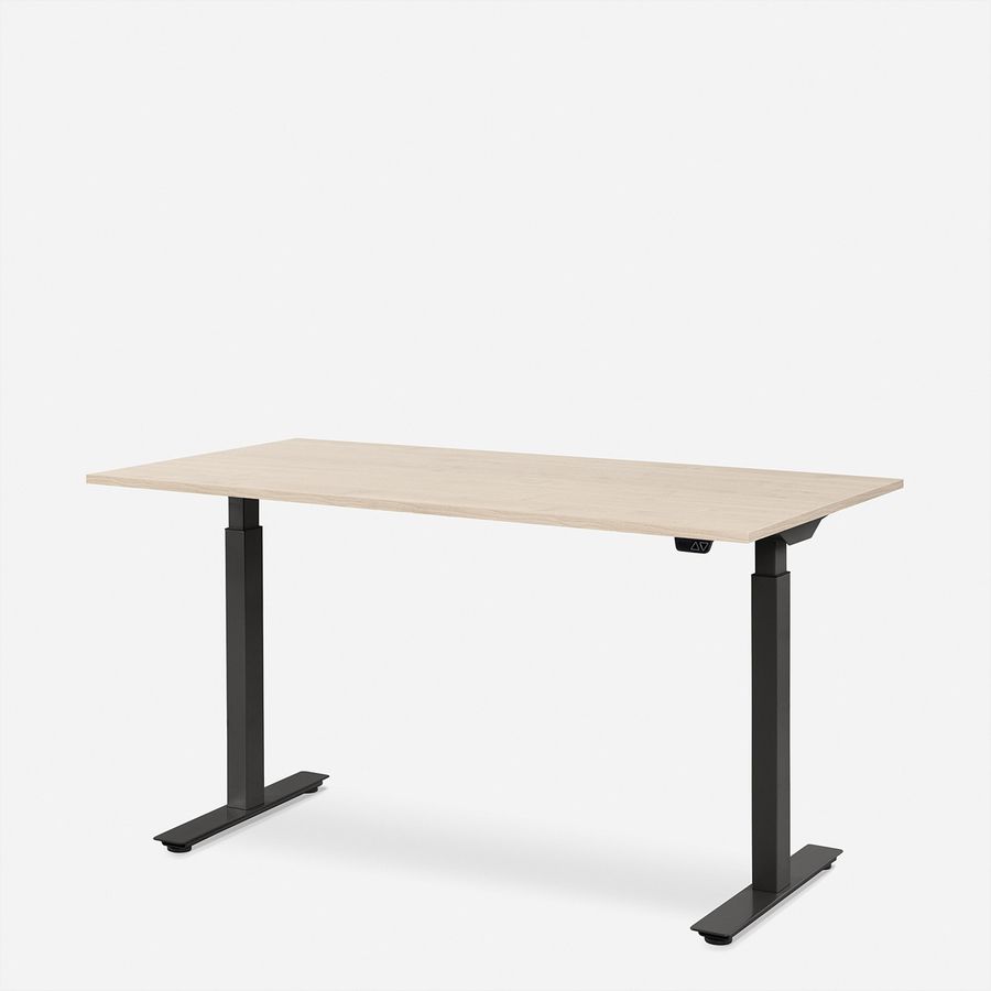 WRK21 Schreibtisch Smart 100 x 60 cm, Höhenverstellbar, Mandal Ahorn / Schwarz