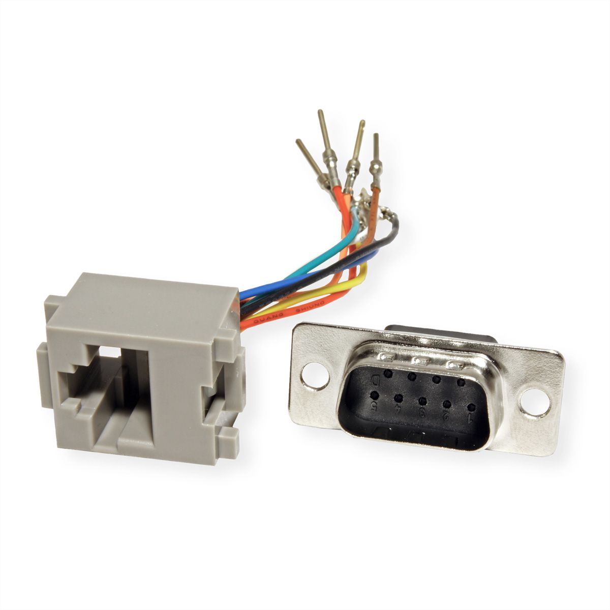 ROLINE DB9 mâle-RJ45 femelle 8P / 8C 8 fils, argent